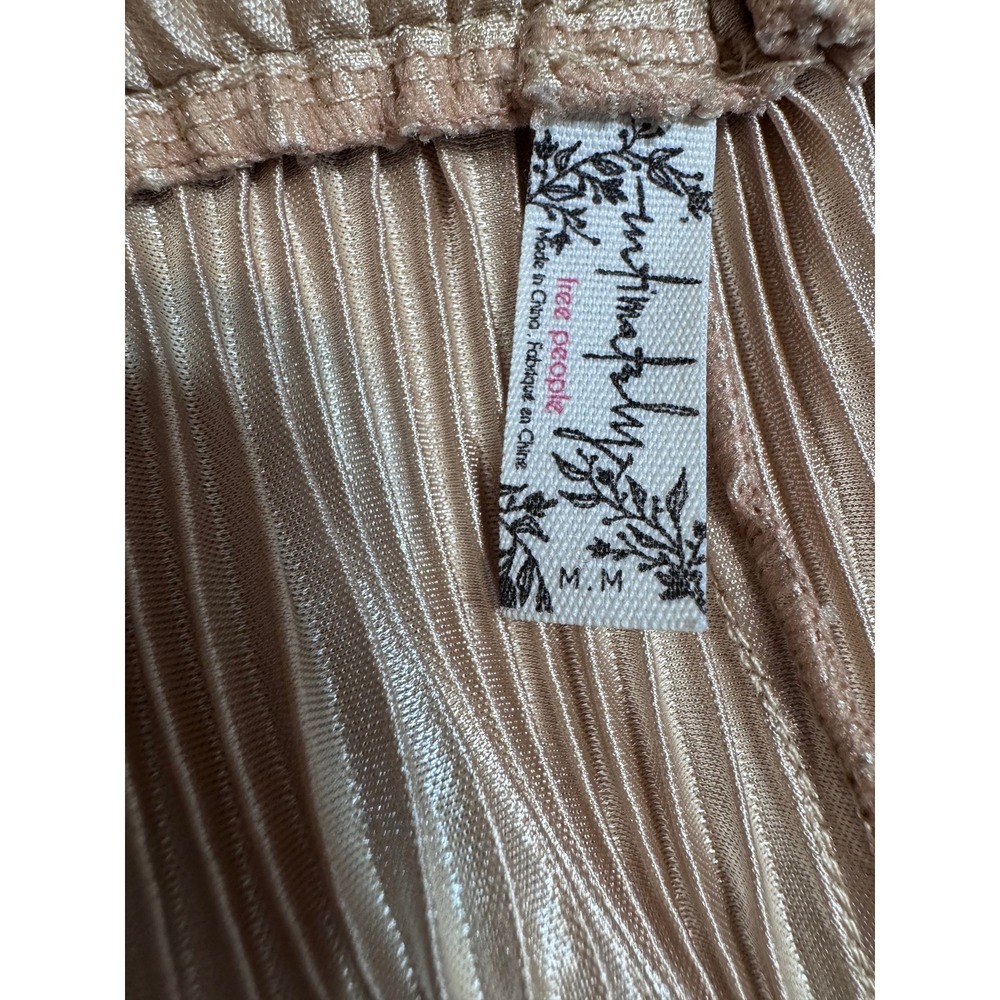 Free People Wide Leg Pleated Velvet Pants in Light Taupe - Picture 5 of 8